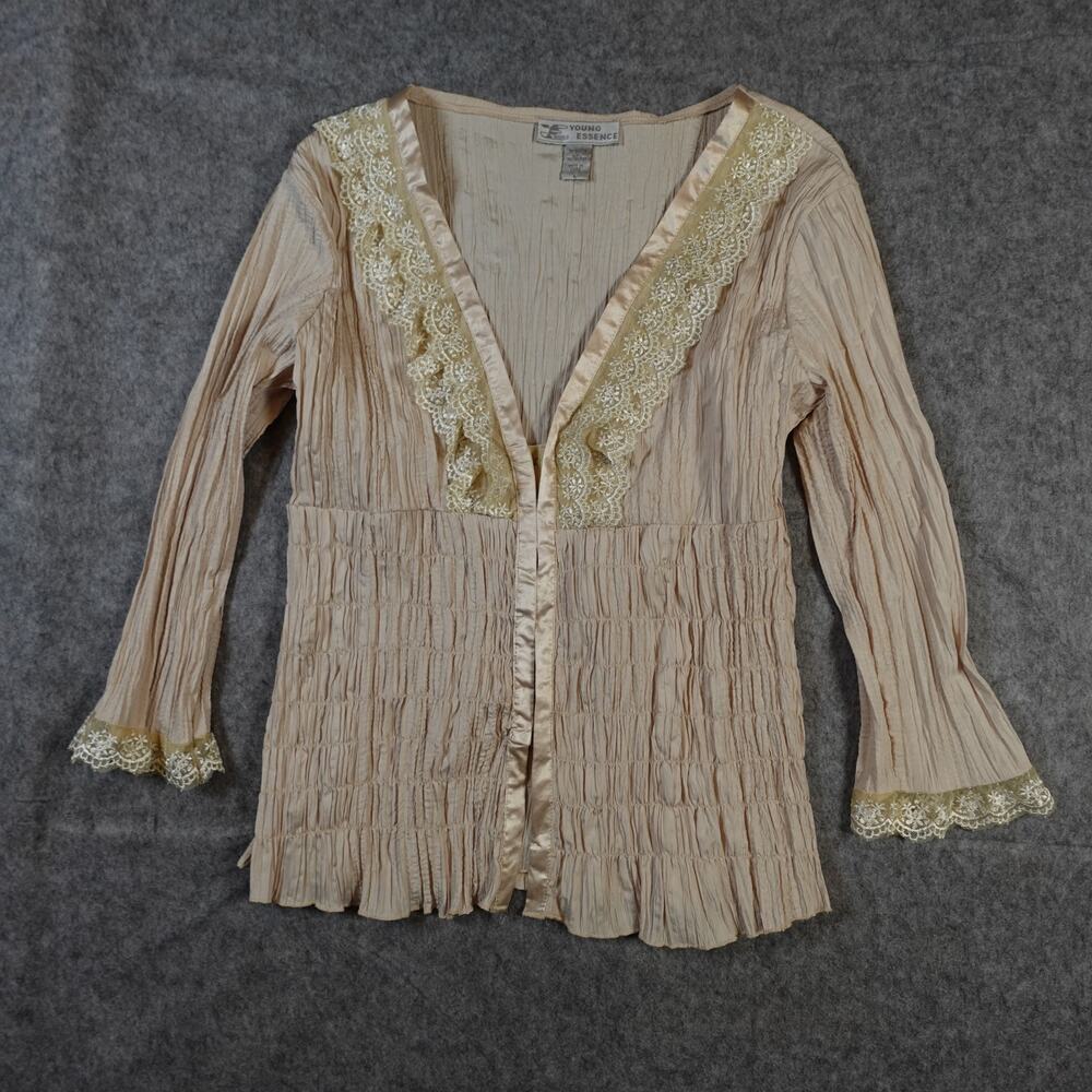 Young Essence Top Womens Large Y2K 90s Coquette Ruffle‎ Fairy Grunge Whimsigoth